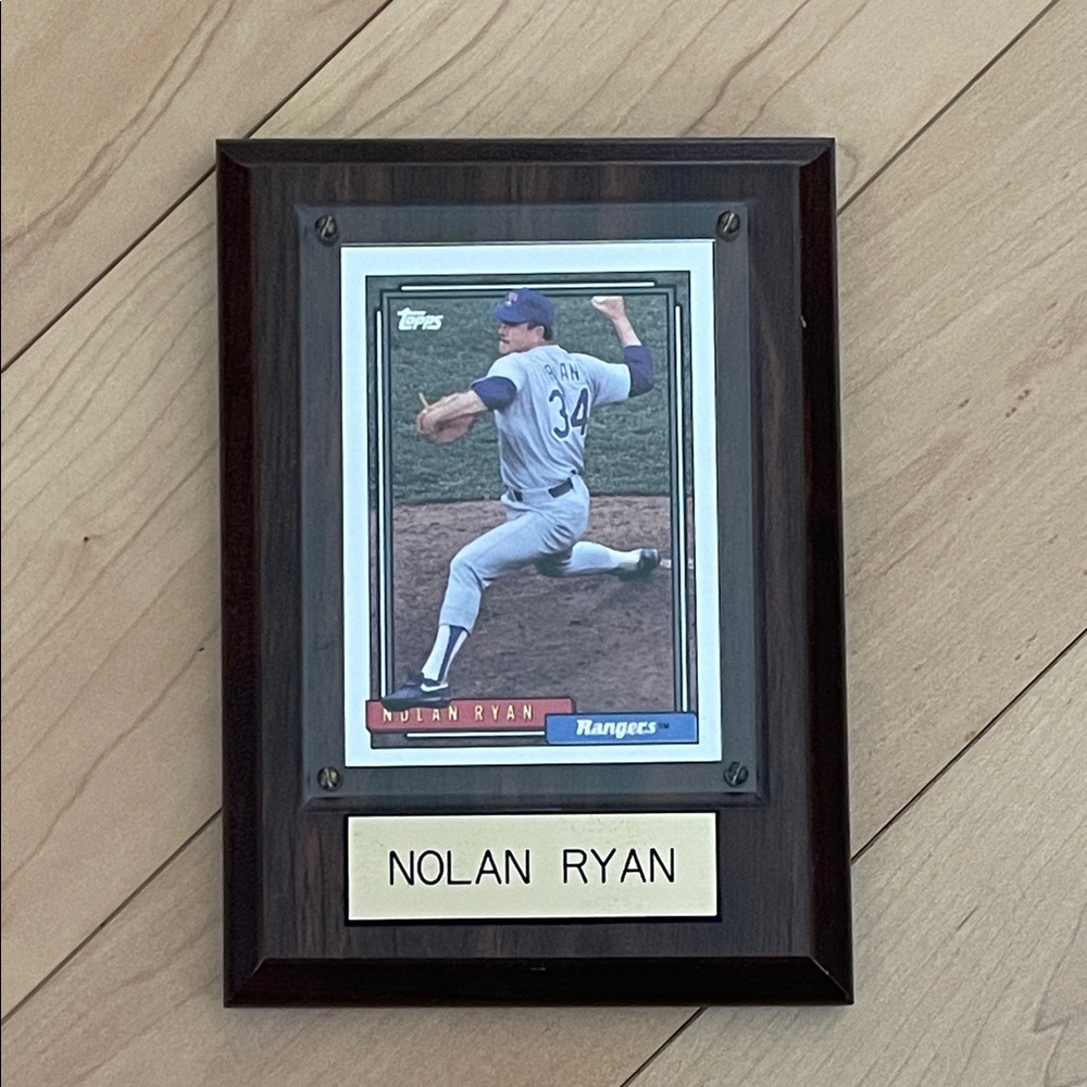 Nolan Ryan Baseball Card Plaque TOPPS